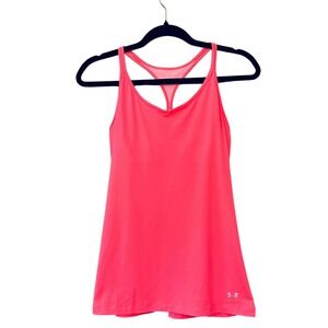 Under Armour Pink Tank Top Womens Medium HeatGear Racerback Shelf Bra